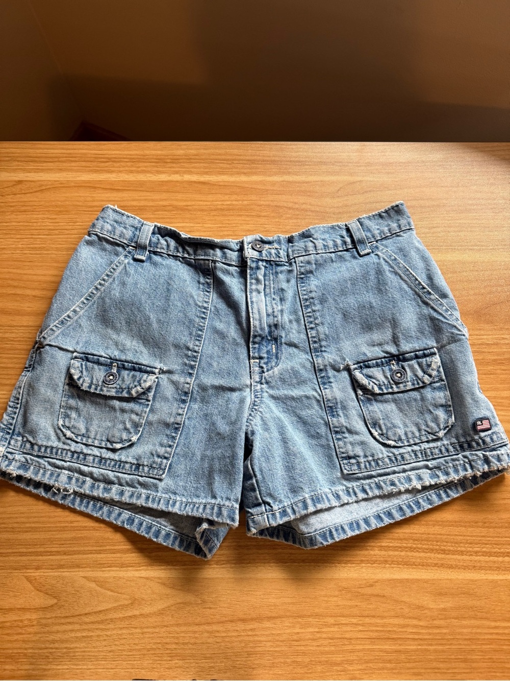 Vintage Y2K Polo Jeans Co. Ralph Lauren Light Blue Denim Cargo Shorts Size 6